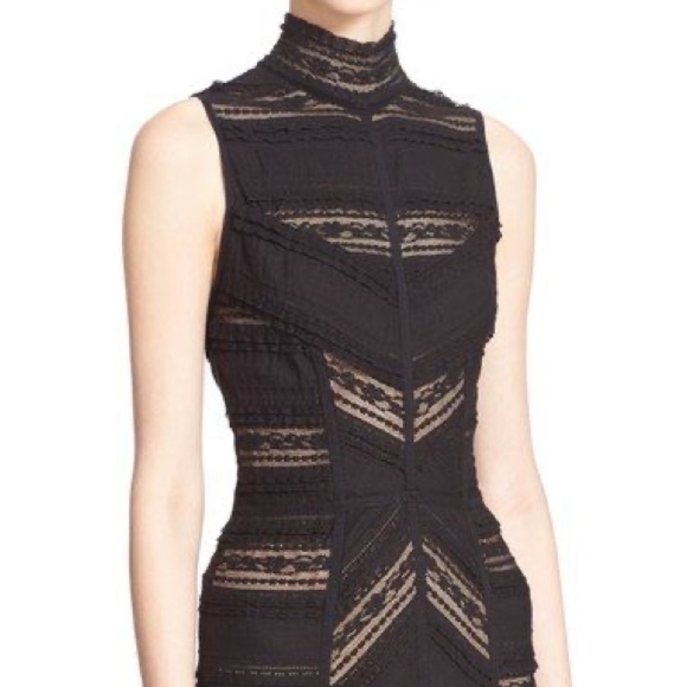 NEW Cinq à Sept Black Lace Midi Dress